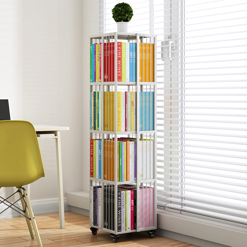 Modern Metal Bookshelf Standard Closed Back Shelf Vertical Bookcase