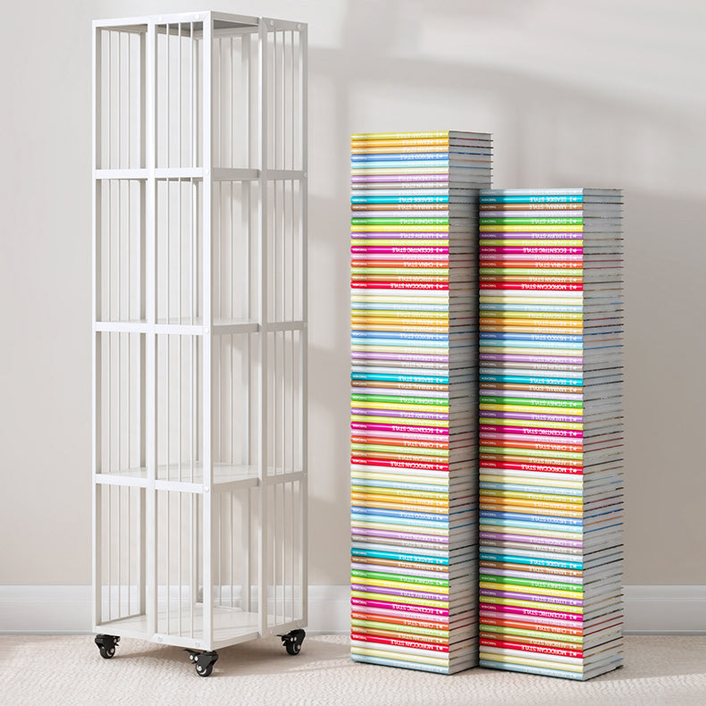 Modern Metal Bookshelf Standard Closed Back Shelf Vertical Bookcase