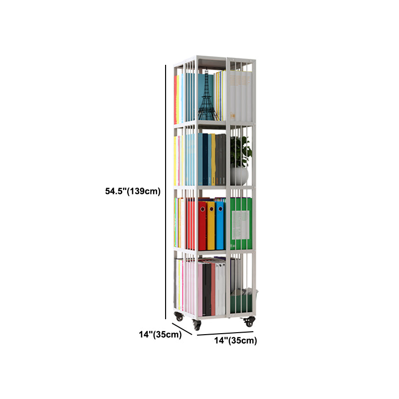 Modern Metal Bookshelf Standard Closed Back Shelf Vertical Bookcase