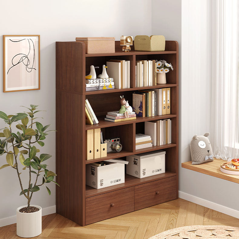 Modern Style Bookcase with Drawer Engineered Wood Shelf for Living Room