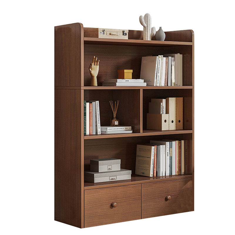 Modern Style Bookcase with Drawer Engineered Wood Shelf for Living Room