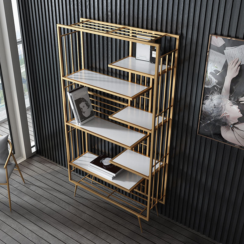 Open Shelf Bookcase Modern Metal Bookshelf for Dining Room 70.9" H X 11.8" W