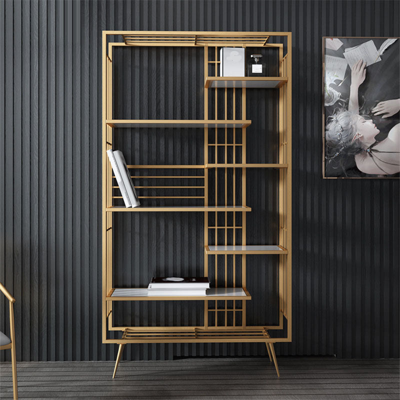 Open Shelf Bookcase Modern Metal Bookshelf for Dining Room 70.9" H X 11.8" W