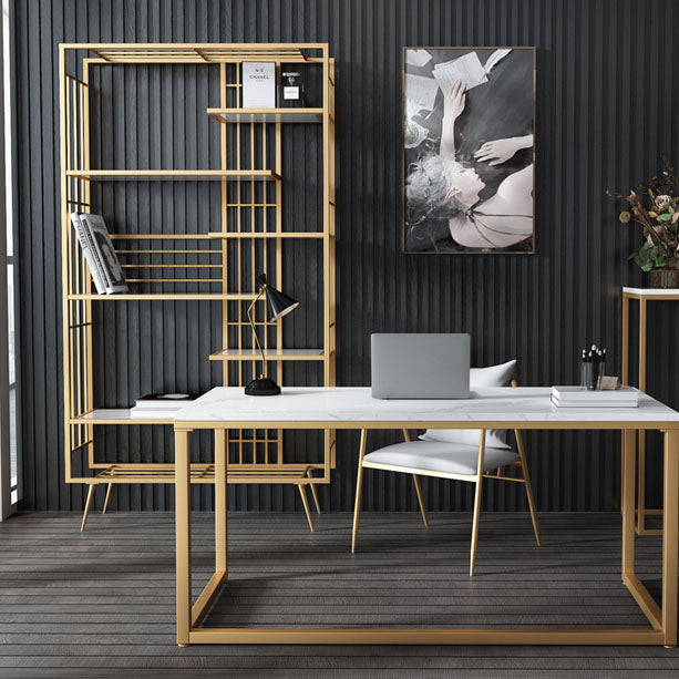 Open Shelf Bookcase Modern Metal Bookshelf for Dining Room 70.9" H X 11.8" W