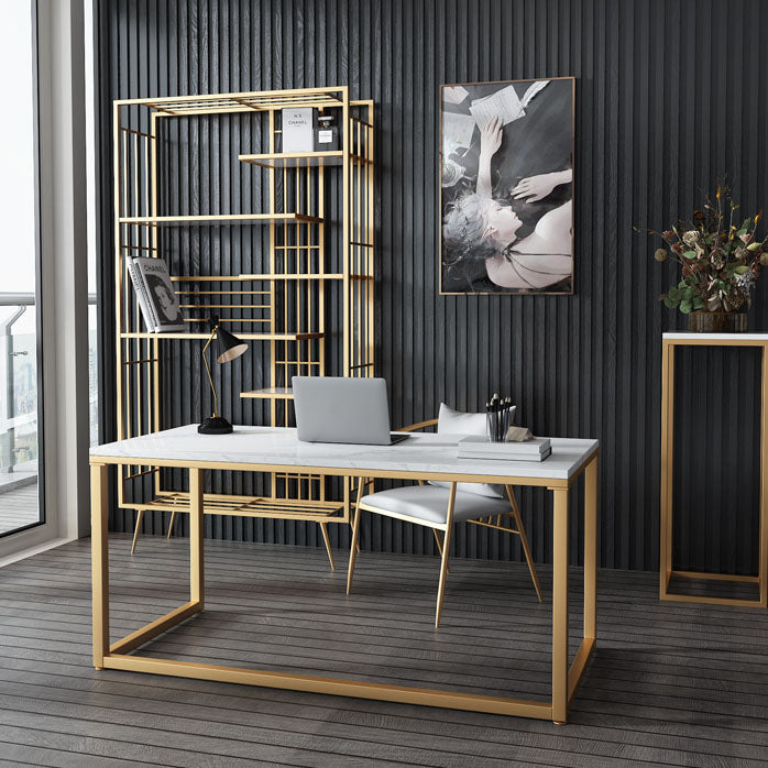 Open Shelf Bookcase Modern Metal Bookshelf for Dining Room 70.9" H X 11.8" W