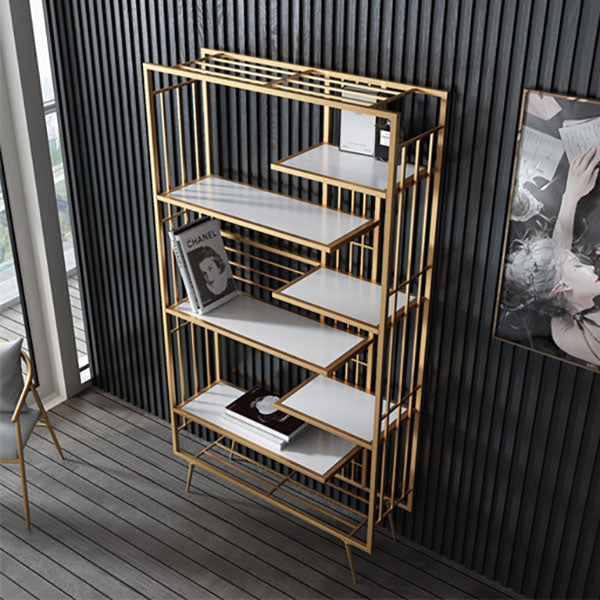 Open Shelf Bookcase Modern Metal Bookshelf for Dining Room 70.9" H X 11.8" W