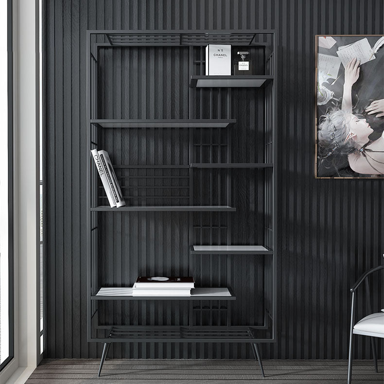 Open Shelf Bookcase Modern Metal Bookshelf for Dining Room 70.9" H X 11.8" W