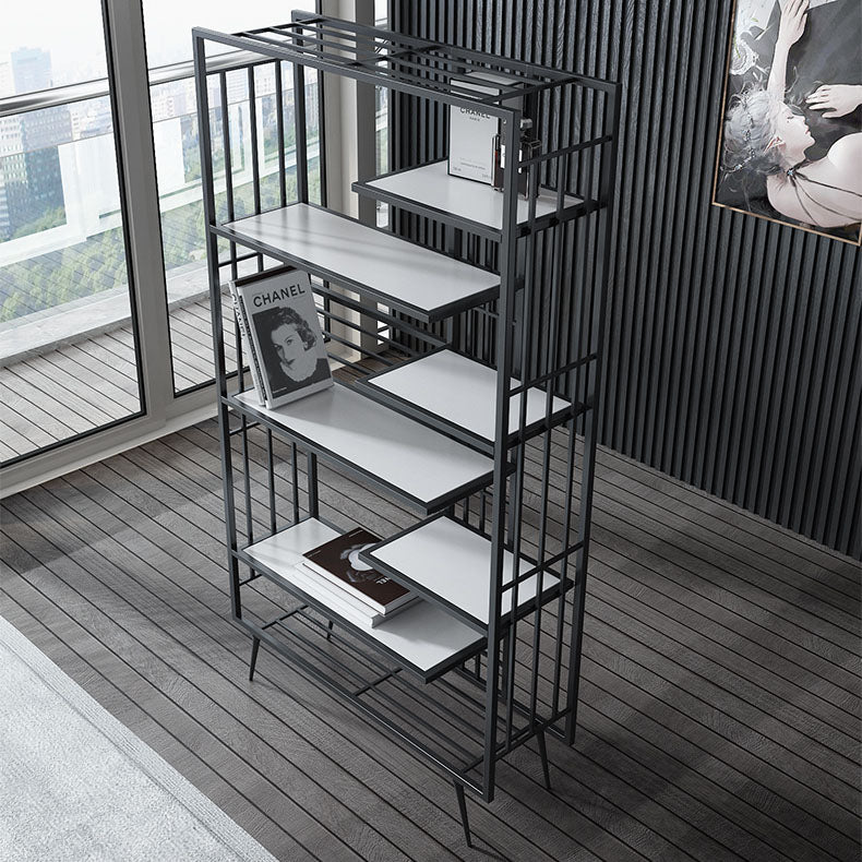 Open Shelf Bookcase Modern Metal Bookshelf for Dining Room 70.9" H X 11.8" W