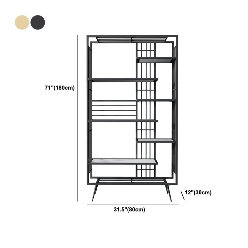 Open Shelf Bookcase Modern Metal Bookshelf for Dining Room 70.9" H X 11.8" W