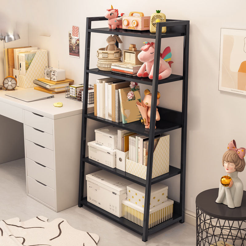 11.8"W Metal Ladder Shelf Bookcase Modern Vertical Open Back Book Shelf