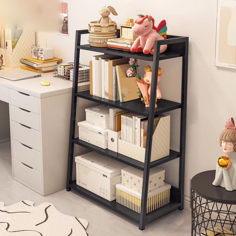 11.8"W Metal Ladder Shelf Bookcase Modern Vertical Open Back Book Shelf