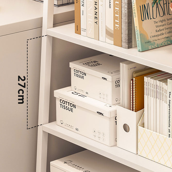 11.8"W Metal Ladder Shelf Bookcase Modern Vertical Open Back Book Shelf