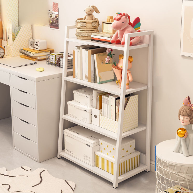 11.8"W Metal Ladder Shelf Bookcase Modern Vertical Open Back Book Shelf