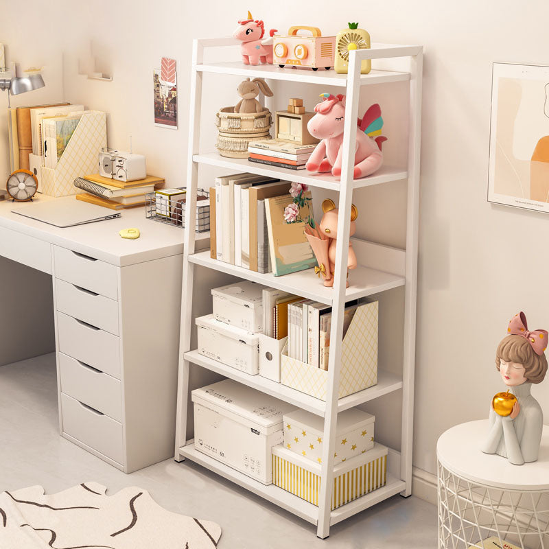 11.8"W Metal Ladder Shelf Bookcase Modern Vertical Open Back Book Shelf