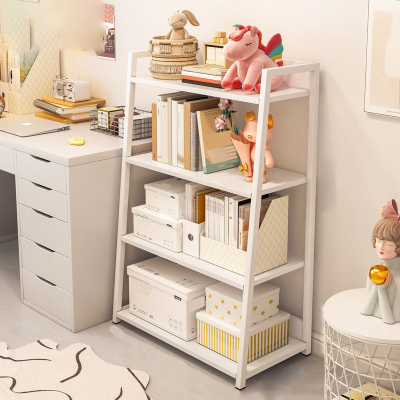 11.8"W Metal Ladder Shelf Bookcase Modern Vertical Open Back Book Shelf