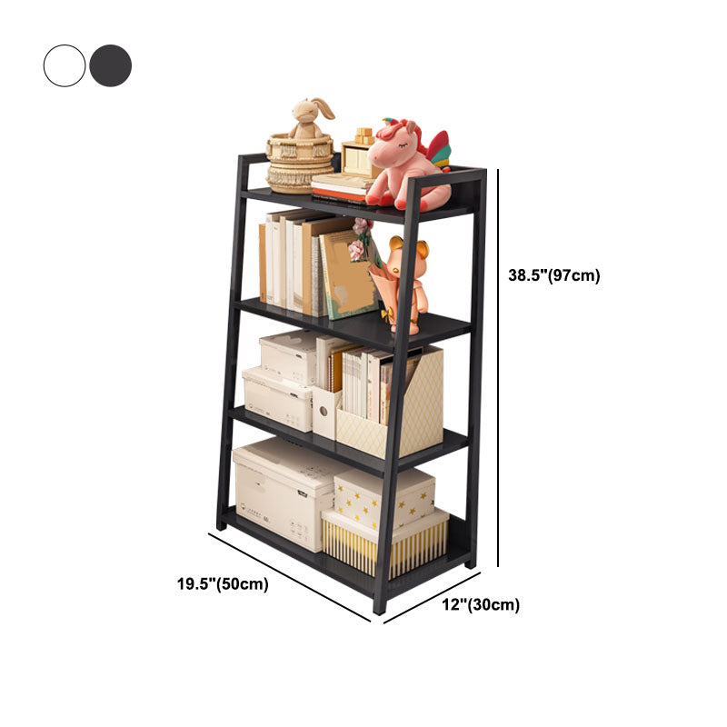 11.8"W Metal Ladder Shelf Bookcase Modern Vertical Open Back Book Shelf
