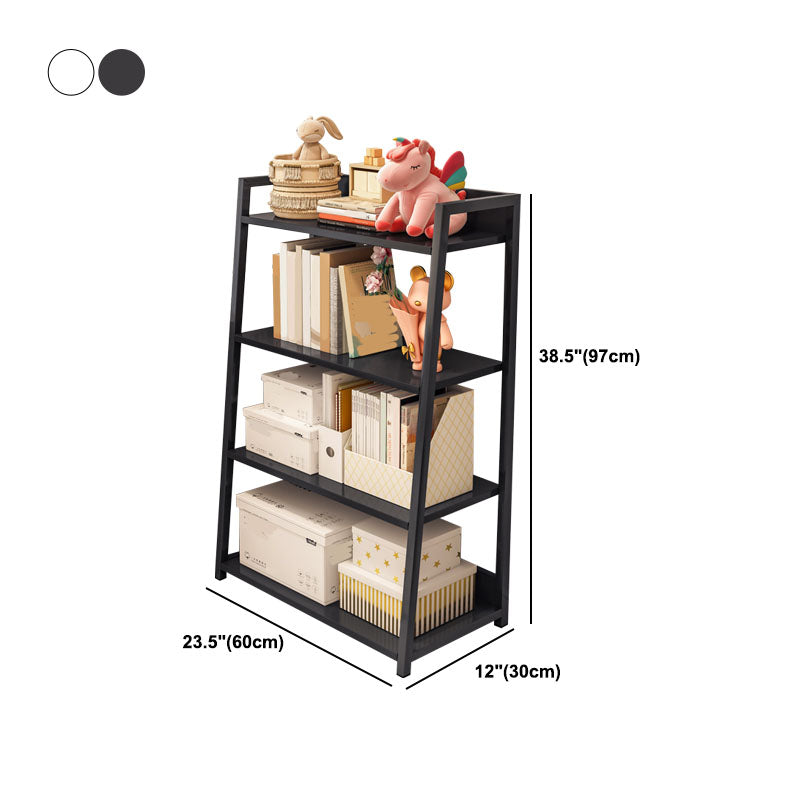 11.8"W Metal Ladder Shelf Bookcase Modern Vertical Open Back Book Shelf