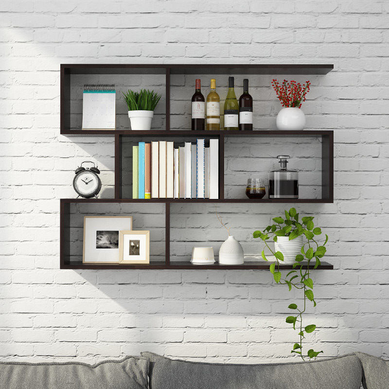 Modern and Contemporary Shelf Bookcase Wall Mounted Wooden Book Shelf for Office