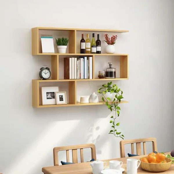Modern and Contemporary Shelf Bookcase Wall Mounted Wooden Book Shelf for Office