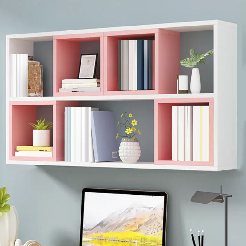 Modern Engineered Wood Book Shelf Wall Mounted Closed Back Shelf Bookcase for Home