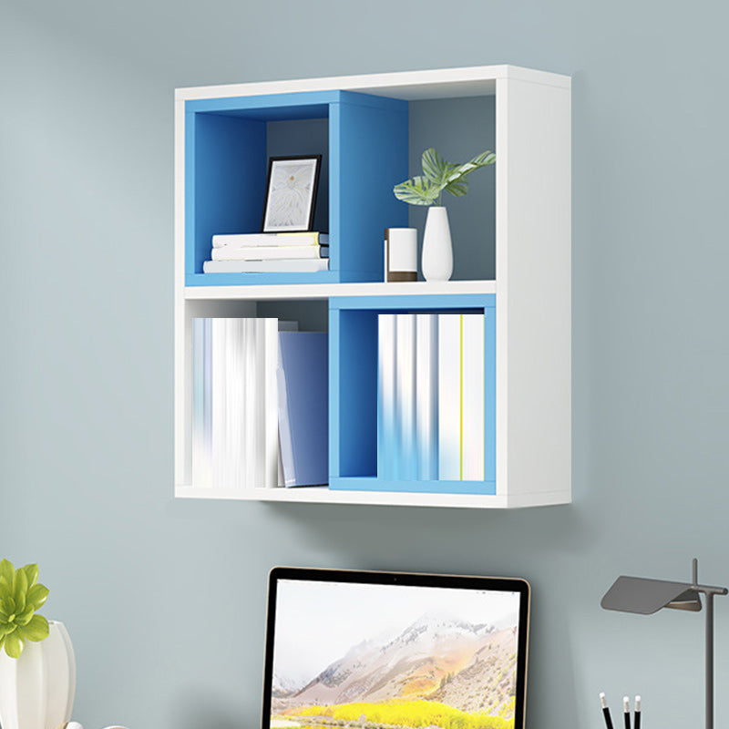 Modern Engineered Wood Book Shelf Wall Mounted Closed Back Shelf Bookcase for Home