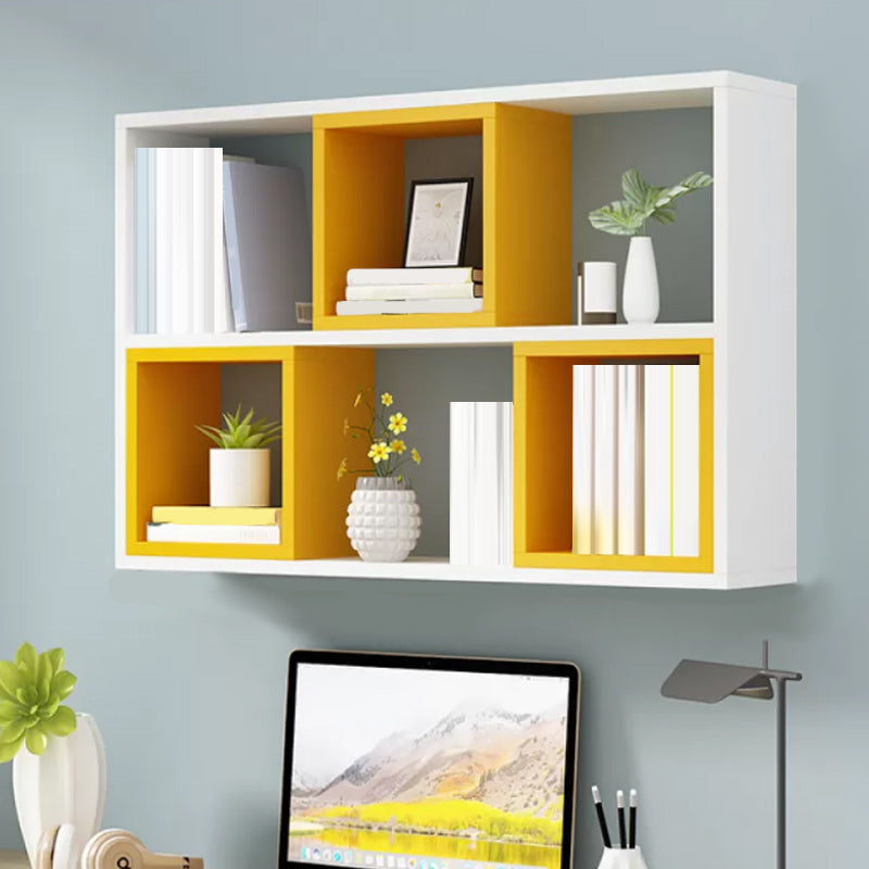 Modern Engineered Wood Book Shelf Wall Mounted Closed Back Shelf Bookcase for Home