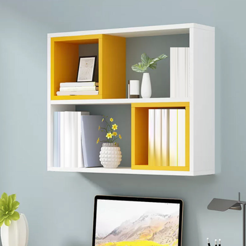 Modern Engineered Wood Book Shelf Wall Mounted Closed Back Shelf Bookcase for Home