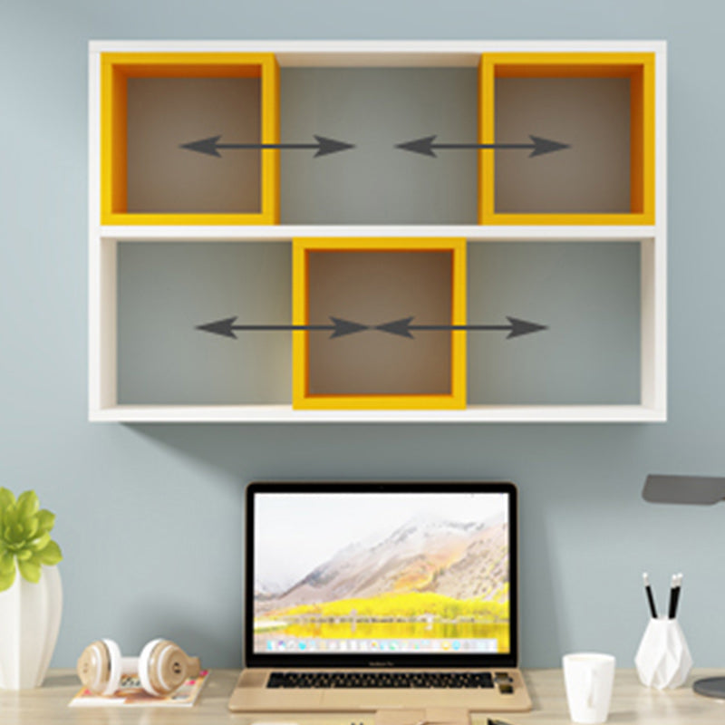 Modern Engineered Wood Book Shelf Wall Mounted Closed Back Shelf Bookcase for Home