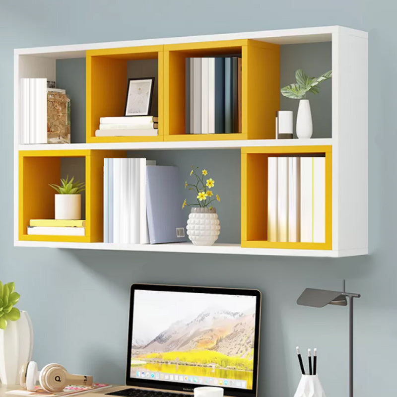 Modern Engineered Wood Book Shelf Wall Mounted Closed Back Shelf Bookcase for Home