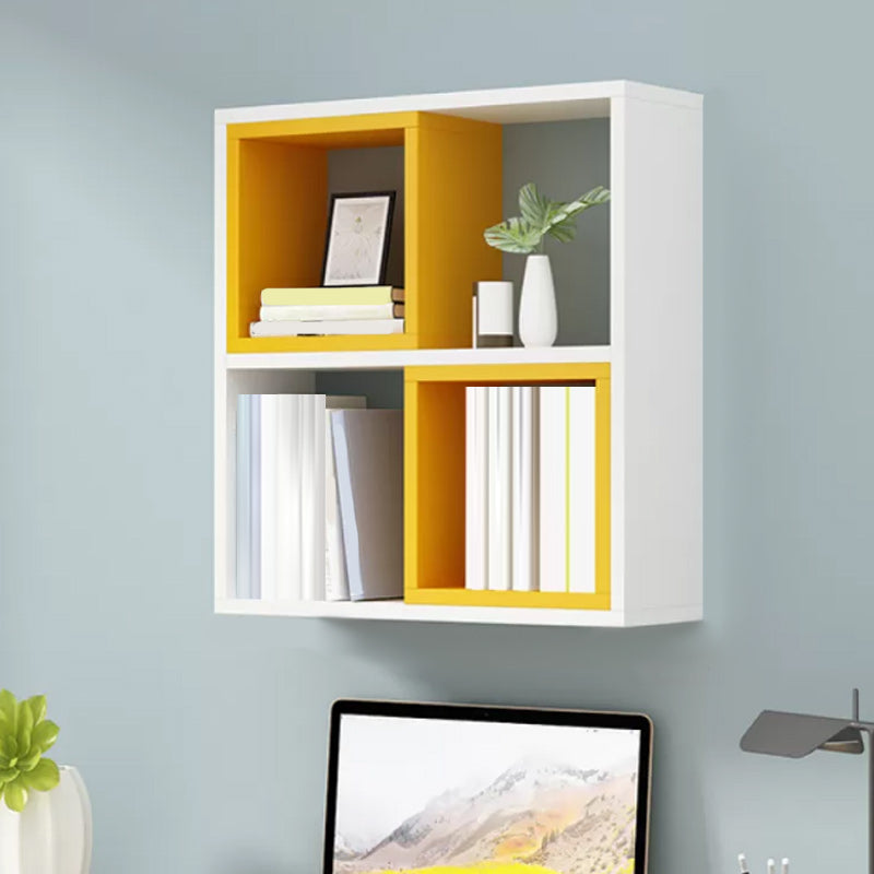 Modern Engineered Wood Book Shelf Wall Mounted Closed Back Shelf Bookcase for Home