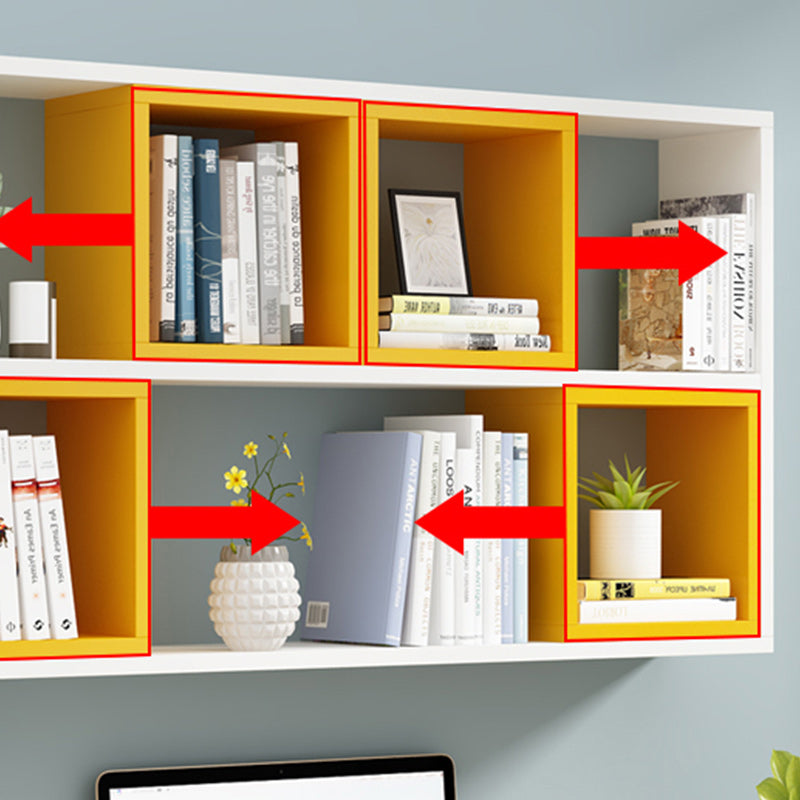 Modern Engineered Wood Book Shelf Wall Mounted Closed Back Shelf Bookcase for Home