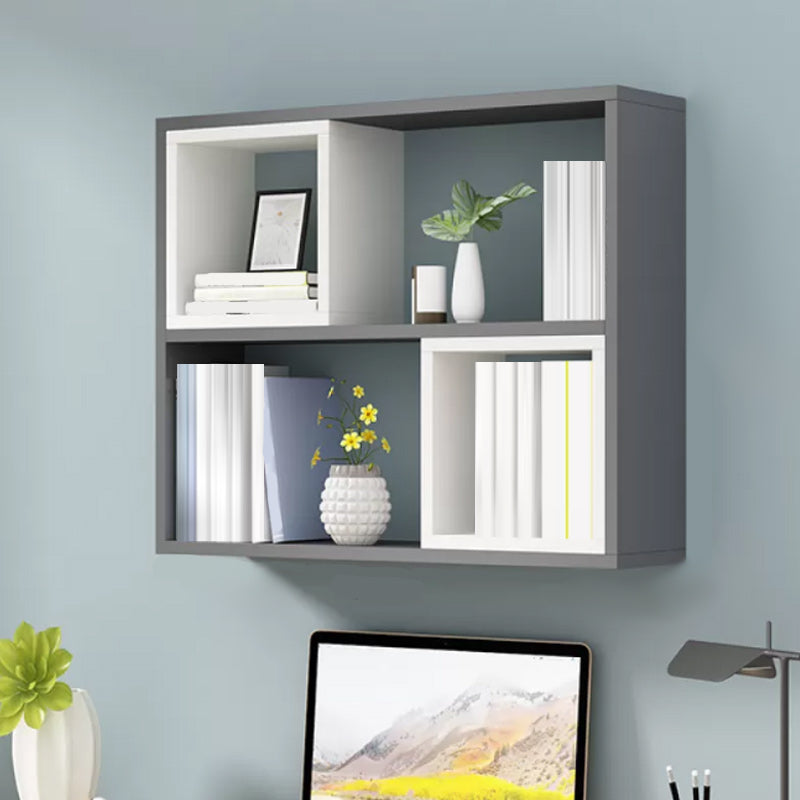 Modern Engineered Wood Book Shelf Wall Mounted Closed Back Shelf Bookcase for Home