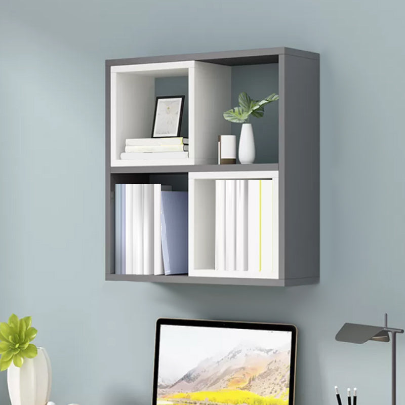 Modern Engineered Wood Book Shelf Wall Mounted Closed Back Shelf Bookcase for Home
