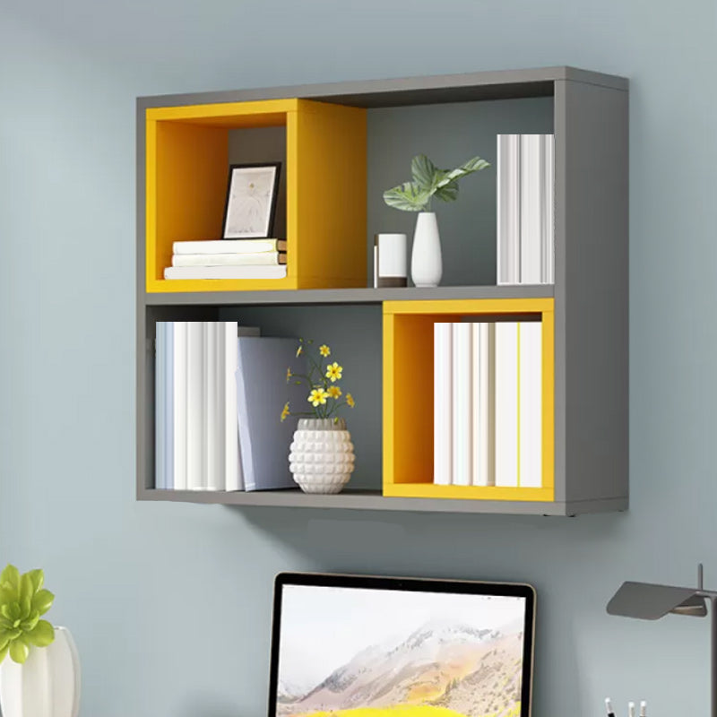 Modern Engineered Wood Book Shelf Wall Mounted Closed Back Shelf Bookcase for Home