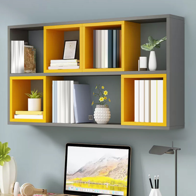 Modern Engineered Wood Book Shelf Wall Mounted Closed Back Shelf Bookcase for Home