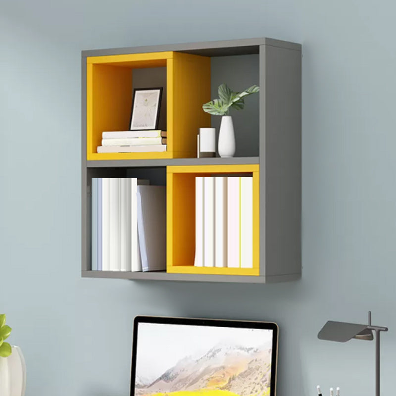Modern Engineered Wood Book Shelf Wall Mounted Closed Back Shelf Bookcase for Home