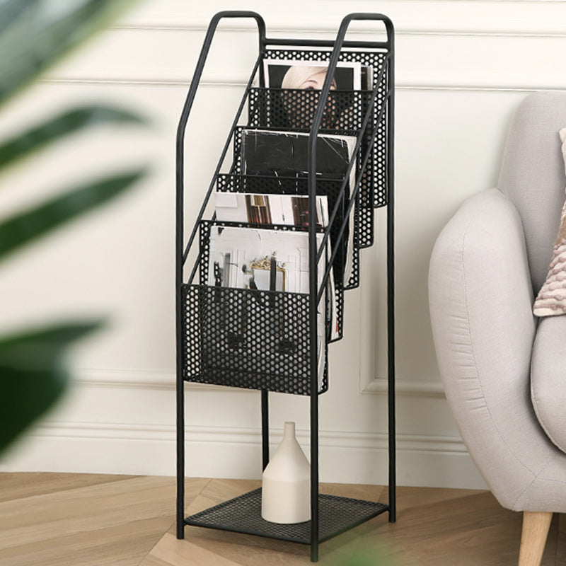 Modern Metal Bookshelf Geometric Vertical Closed Back Bookcase