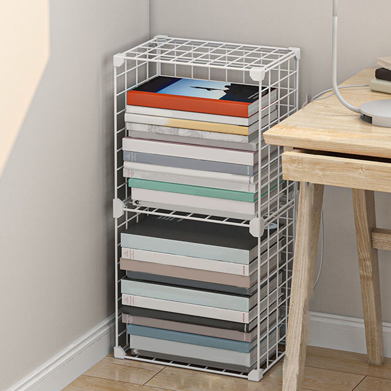Contemporary Metal Shelf Bookcase Closed Back Home Book Shelf
