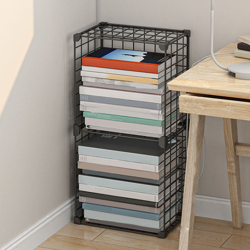Contemporary Metal Shelf Bookcase Closed Back Home Book Shelf
