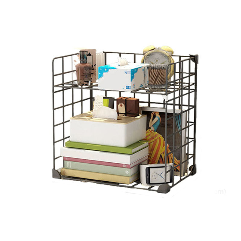 Contemporary Metal Shelf Bookcase Closed Back Home Book Shelf