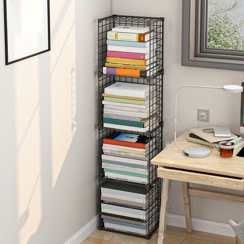 Contemporary Metal Shelf Bookcase Closed Back Home Book Shelf