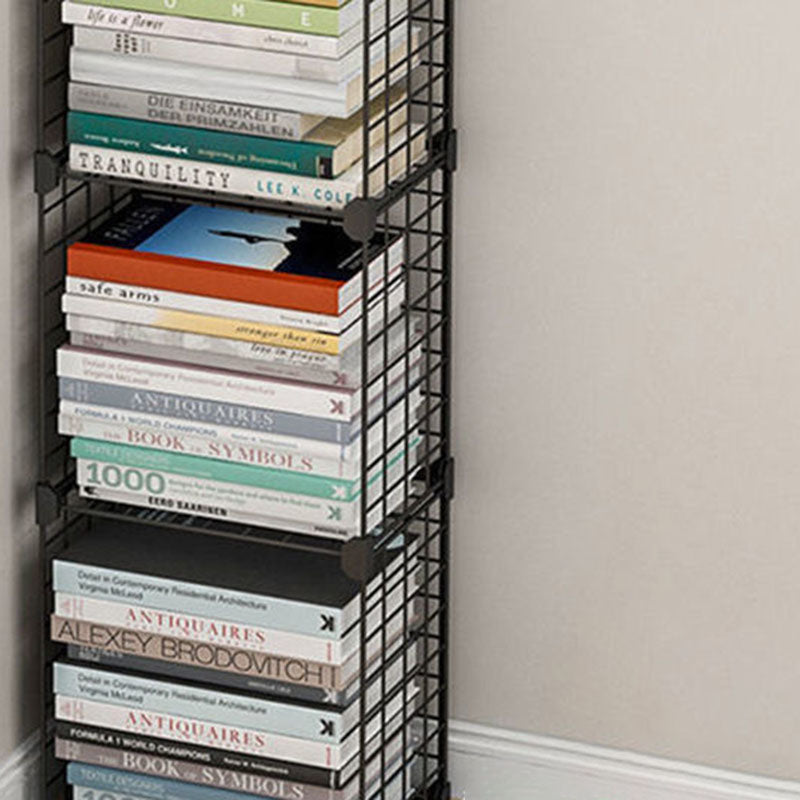 Contemporary Metal Shelf Bookcase Closed Back Home Book Shelf