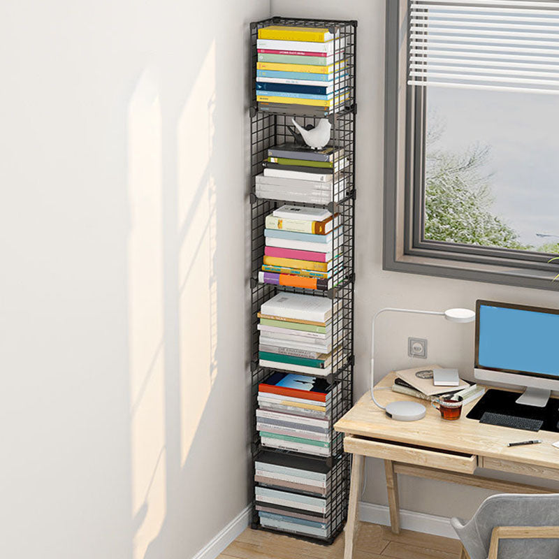 Contemporary Metal Shelf Bookcase Closed Back Home Book Shelf