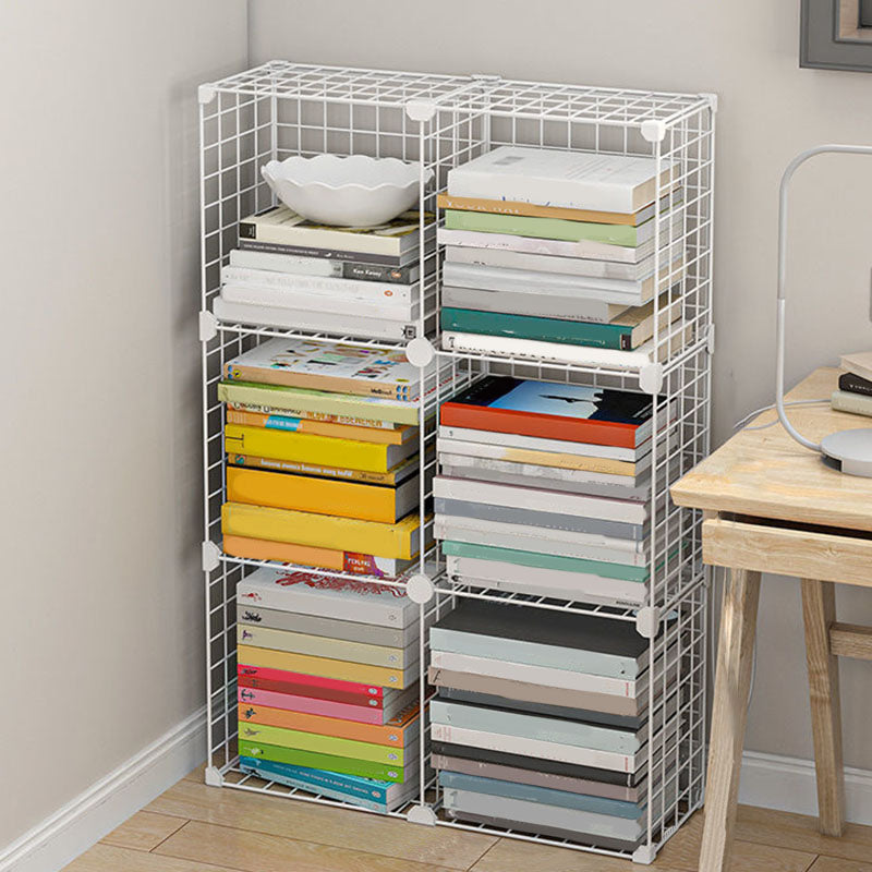 Contemporary Metal Shelf Bookcase Closed Back Home Book Shelf