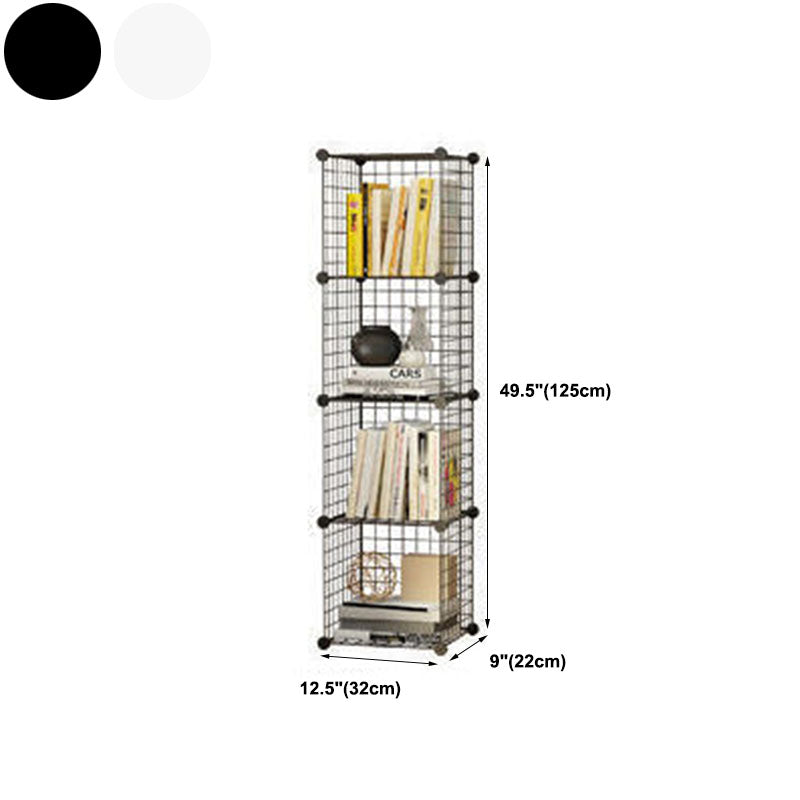 Contemporary Metal Shelf Bookcase Closed Back Home Book Shelf