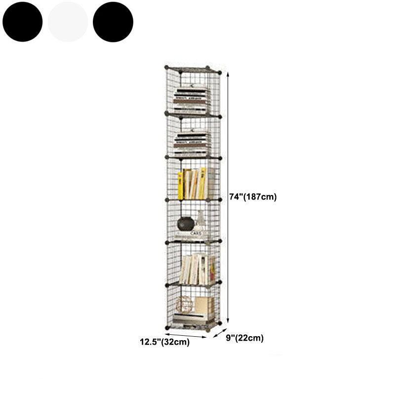 Contemporary Metal Shelf Bookcase Closed Back Home Book Shelf