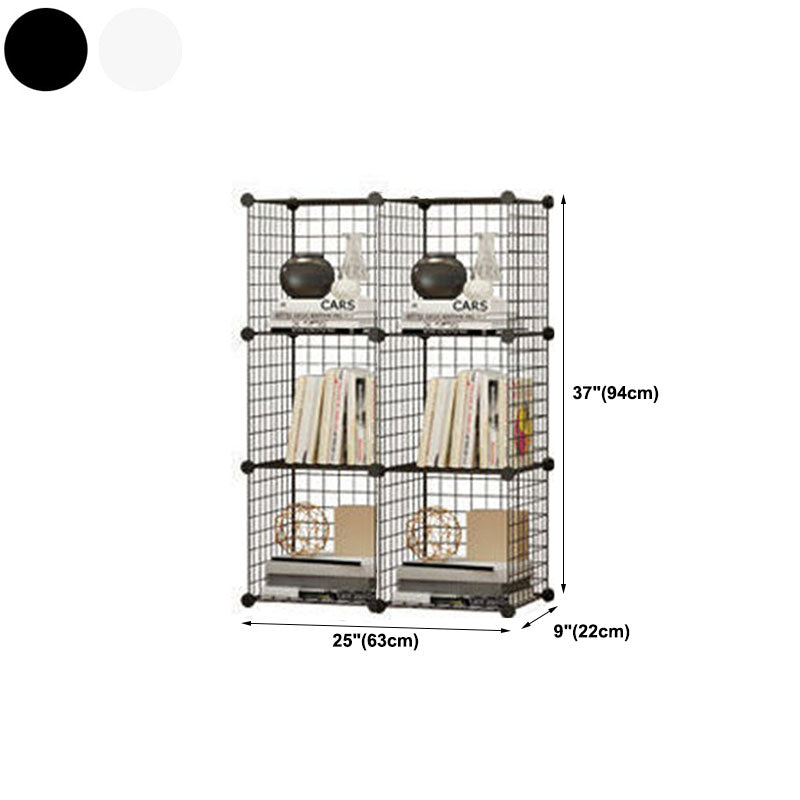Contemporary Metal Shelf Bookcase Closed Back Home Book Shelf
