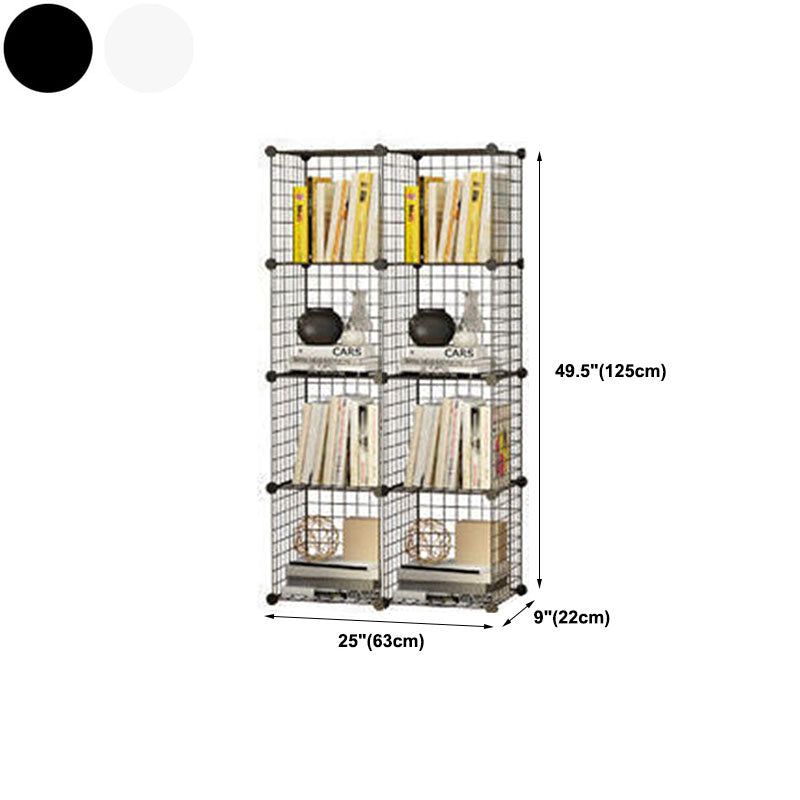 Contemporary Metal Shelf Bookcase Closed Back Home Book Shelf