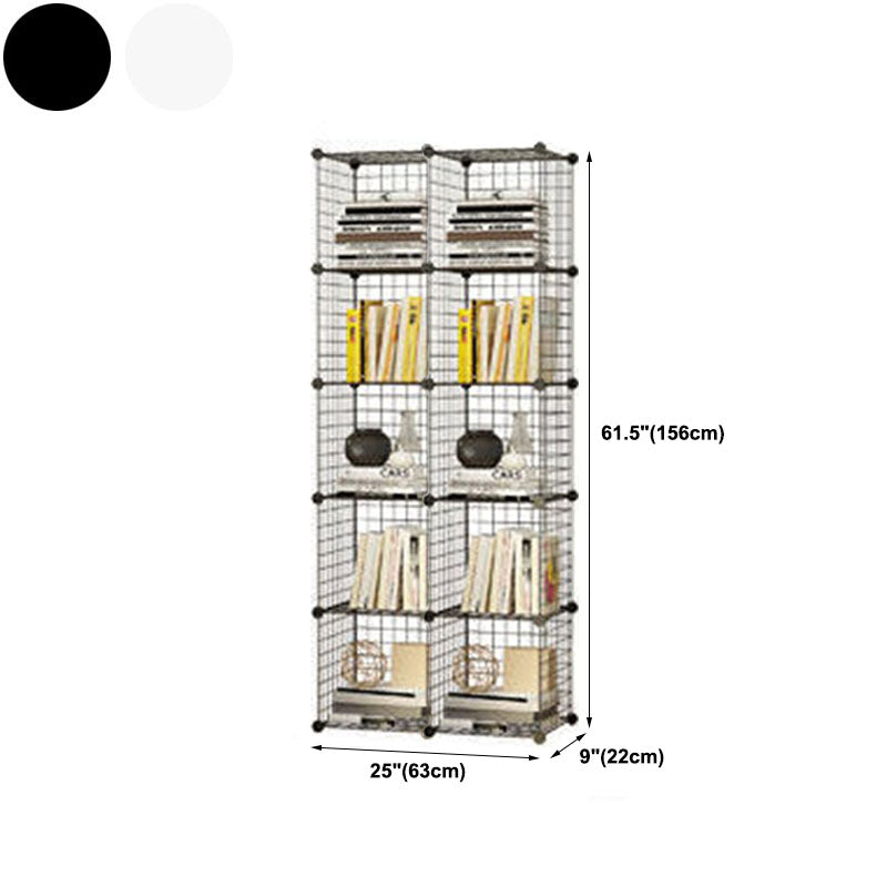 Contemporary Metal Shelf Bookcase Closed Back Home Book Shelf