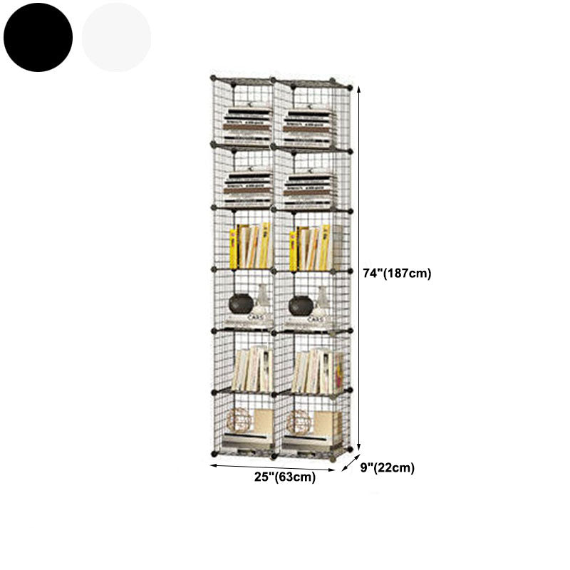 Contemporary Metal Shelf Bookcase Closed Back Home Book Shelf